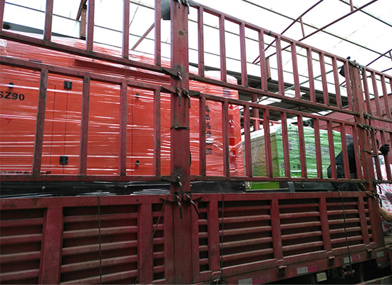 雄安混凝土液壓濕噴機、空壓機發貨現場